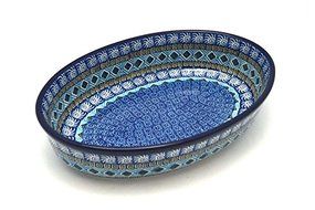Polish Pottery Baker - Oval - Medium - Aztec Sky