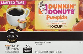 Dunkin Donuts Pumpkin Spice Flavor K-Cups for Keurig Coffee Brewers, 16 Count N4