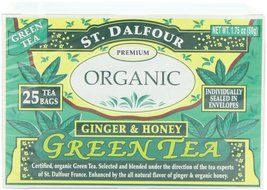 ST. DALFOUR Organic Green Tea, Tea Bags, Original, 1.75-Ounce Bags, 25-Count Boxes (Pack of 6) N17