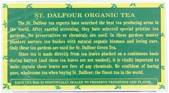 ST. DALFOUR Organic Green Tea, Tea Bags, Original, 1.75-Ounce Bags, 25-Count Boxes (Pack of 6) N19