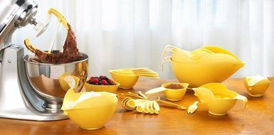 POURfect Mixing Bowls 1005 3pc Prep Set, 1-2-4 Cup, Empire Red N4