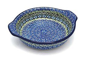 Polish Pottery Baker - Round with Grips - Medium - Tranquility