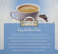 Grove Square Cappuccino, Single Serve Cup for Keurig K-Cup Brewers( French Vanilla ) - 18 K-Cup pack N3