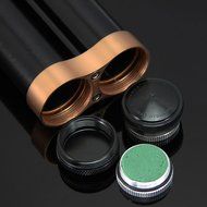Cigar Metal Aluminum Case 2 Tubes Holder Hydrating With Humidifier (Black) N6
