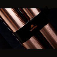 Cigar Metal Aluminum Case 2 Tubes Holder Hydrating With Humidifier (Black) N9