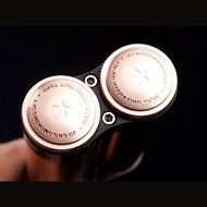 Cigar Metal Aluminum Case 2 Tubes Holder Hydrating With Humidifier (Black) N10