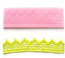 Wholeport Flower Trim Silicone Embossing Mold Fondant Lace Mould Fondant Cake Decoration Mould Polymer Clay Mould...