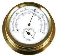 Ambient Weather Fischer 1508TH-45 Polished Brass Marine Thermo-Hygrometer, 5-Inch