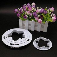 ASDOMO Peony Flower Petal Fondant Sugarcraft Cake Cookie Cutter Decorating Mould for Cupcake Decorating 4 PCS... N5