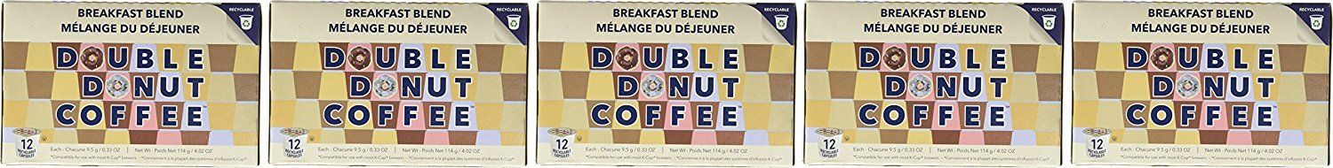 Double Donut Coffee Single Serve Cups for Keurig K Cup Brewer Variety Pack, 60 Count N7