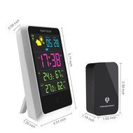 Weather Station Alarm Clock, WEKSI LCD Screen Digital Weather Forecast Station Wireless Sensors Desk Clock with... N5