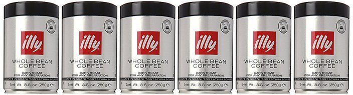 Illy Scuro Whole Bean Coffee Dark Roast- Pack of Six 8.8 oz. Coffee Cans N2