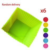 MuLuo 6Pcs Cake Muffin Chocolate Cupcake Liner Baking Cup Mold Mould Square Random