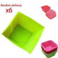 MuLuo 6Pcs Cake Muffin Chocolate Cupcake Liner Baking Cup Mold Mould Square Random N3