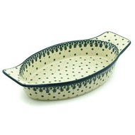 Polish Pottery Oval Baker with Handles 18-inch N6