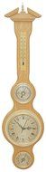 Banjo Weather Station Barometer with Clock Oak
