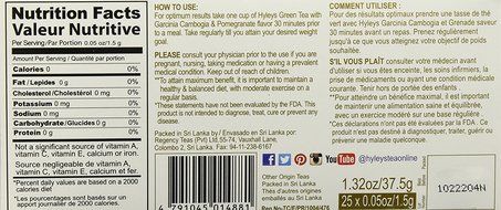 HYLEYS Tea Garcinia Cambogia Wellness Tea, Pomegranate, 1.32 Ounce N3