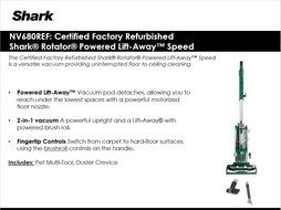 Shark Rotator Powered Lift-Away Speed Vacuum, Certified Refurbished | NV680 N6