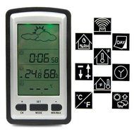 Megadream&reg; Digital Wireless 100M LCD Weather Station In/Outdoor Temperature Thermometer Forecast Barometer Date... N4