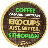 EKOCUPS Organic Artisan Coffee, Ethiopian, Medium roast for Keurig K-cup single serve Brewers, Each 0.45 Oz,...