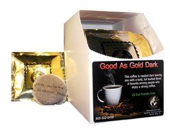 Dark Roast Coffee Pods - Good As Gold Coffee - (1 box / 20 Coffee Pods)