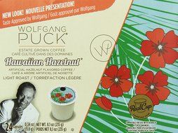 Wolfgang Puck Hawaiian Hazelnut Flavored Coffee Single Serve Cups for Keurig, 24 Count N3