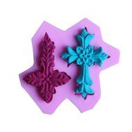 Witkey 2 Cavity Cross Shape Non Stick Silicone Mold Fondant Chocolate Molds Candy Molds Baking Cookie Mould Soap...