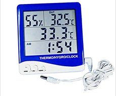 17BUY CH-06A Digital LCD Indoor Outdoor Humidity Temperature Monitor Hygrometer Thermometer with Alarm Clock Calendar...