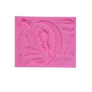 Wocuz WZ1240 Feather Shape Silicone Mold Fondant Mold Cupcake Cake Top Decoration Tool Cake Side Decorating Mold N2
