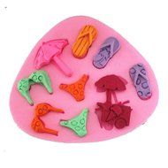 Longzang Beach Show Art Deco Silicone Mold Sugar Craft DIY Gumpaste Cake Decorating Clay