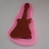 Longzang Guitar Art Deco Silicone Mold Sugar Craft DIY Gumpaste Cake Decorating Clay