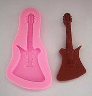 Longzang Guitar Art Deco Silicone Mold Sugar Craft DIY Gumpaste Cake Decorating Clay N2