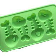 JLHua 4-cavity Cartoon Fish Bone Silicone Cake Candy Soap Decoration Mold Chocolate Ice cube Tray N2