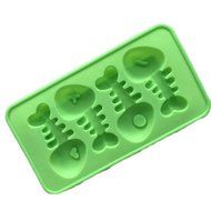 JLHua 4-cavity Cartoon Fish Bone Silicone Cake Candy Soap Decoration Mold Chocolate Ice cube Tray N3