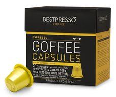 20 Bestpresso Nespresso Compatible Gourmet Coffee Capsules - Nespresso Pods Alternative: Espresso Blend Natural... N2