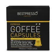 20 Bestpresso Nespresso Compatible Gourmet Coffee Capsules - Nespresso Pods Alternative: Espresso Blend Natural... N5