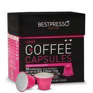 20 Bestpresso Nespresso Compatible Gourmet Coffee Capsules - Nespresso Pods Alternative: Espresso Blend Natural... N6