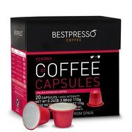 20 Bestpresso Nespresso Compatible Gourmet Coffee Capsules - Nespresso Pods Alternative: Espresso Blend Natural... N15