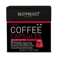 20 Bestpresso Nespresso Compatible Gourmet Coffee Capsules - Nespresso Pods Alternative: Espresso Blend Natural... N18
