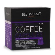 20 Bestpresso Nespresso Compatible Gourmet Coffee Capsules - Nespresso Pods Alternative: Espresso Blend Natural... N22
