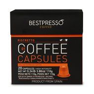 20 Bestpresso Nespresso Compatible Gourmet Coffee Capsules - Nespresso Pods Alternative: Espresso Blend Natural... N26