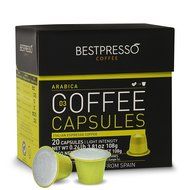 20 Bestpresso Nespresso Compatible Gourmet Coffee Capsules - Nespresso Pods Alternative: Espresso Blend Natural... N28