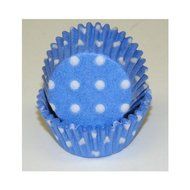 Light Blue Polka Dot Cupcake Liners Baking Cups Standard Size 50 count