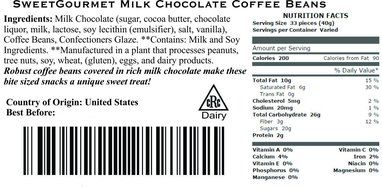 SweetGourmet Dark Chocolate Espresso Coffee Beans, 16 Oz N5