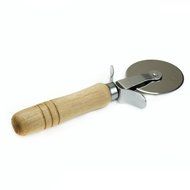 TOOGOO(R) Stainless Steel Wood Handle Pizza Wheel Cutter Pastry Pasta Dough Crimper 2cm x 5.5cm x 17cm N2