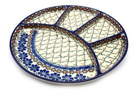 Polish Pottery Dish - Divided Appetizer - Primrose