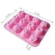 12-Hole Flowers Silicone Cake Bakeware / Pudding Jelly Mold / Handmade Soap Mold