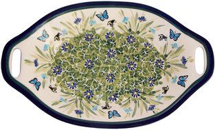 Boleslawiec Stoneware - Polish Pottery Serving or Baking Dish with Handles - Eva's Collection