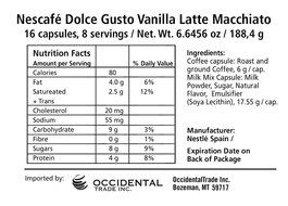 Nescafe Dolce Gusto for Nescafe Dolce Gusto Brewers, Vanilla Latte Macchiato, 16 Count N2
