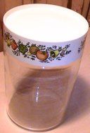 Vintage Pyrex Spice of Life Glass Canister Replacement - 7.5"H x 4.5 W"
